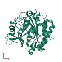PDB entry 3v16 coloured by chain, front view.