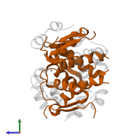 Insulin B chain in PDB entry 3v19, assembly 1, side view.