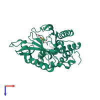 PDB entry 3v1h coloured by chain, top view.