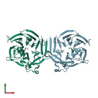 PDB entry 3v1s coloured by chain, front view.