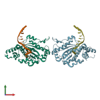 PDB entry 3v20 coloured by chain, front view.