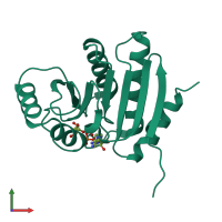 PDB entry 3v2b coloured by chain, front view.