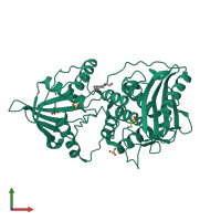 PDB entry 3v39 coloured by chain, front view.
