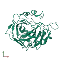 Carbonic anhydrase 2 in PDB entry 3v3g, assembly 1, front view.