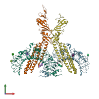 PDB entry 3v47 coloured by chain, front view.