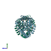 PDB entry 3v48 coloured by chain, side view.