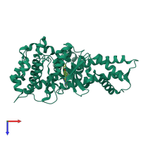 PDB entry 3v51 coloured by chain, top view.