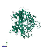 Lactotransferrin in PDB entry 3v5a, assembly 1, side view.