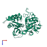 Lactotransferrin in PDB entry 3v5a, assembly 1, top view.