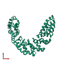 PDB entry 3v6p coloured by chain, front view.