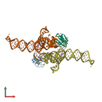PDB entry 3v7e coloured by chain, front view.