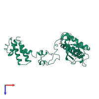 PDB entry 3v7l coloured by chain, top view.