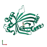 PDB entry 3v85 coloured by chain, front view.
