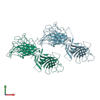 PDB entry 3v8u coloured by chain, front view.