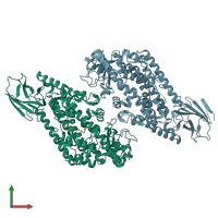 PDB entry 3v99 coloured by chain, front view.