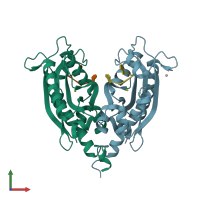 PDB entry 3va0 coloured by chain, front view.