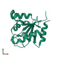 PDB entry 3vbc coloured by chain, front view.