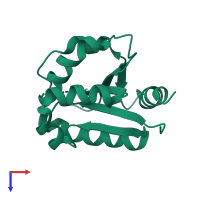 PDB entry 3vbc coloured by chain, top view.