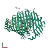 PDB entry 3vdi coloured by chain, front view.