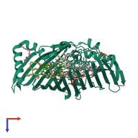 PDB entry 3vdi coloured by chain, top view.