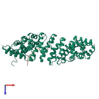 PDB entry 3ve6 coloured by chain, top view.