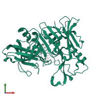 Beta-secretase 1 in PDB entry 3veu, assembly 1, front view.