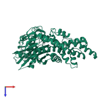 Hexokinase-4 in PDB entry 3vf6, assembly 1, top view.