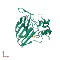 PDB entry 3vhf coloured by chain, front view.