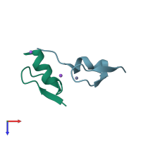 PDB entry 3vhs coloured by chain, top view.