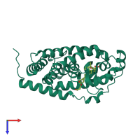 PDB entry 3vhw coloured by chain, top view.