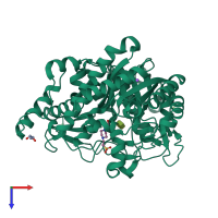 PDB entry 3vif coloured by chain, top view.