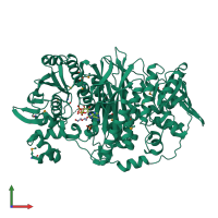 PDB entry 3viu coloured by chain, front view.