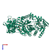 PDB entry 3viu coloured by chain, top view.