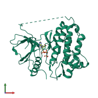 PDB entry 3vjo coloured by chain, front view.