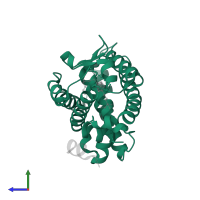 Vitamin D3 receptor in PDB entry 3vjs, assembly 1, side view.
