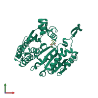 PDB entry 3vkz coloured by chain, front view.