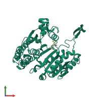 PDB entry 3vl3 coloured by chain, front view.