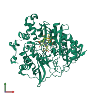 PDB entry 3vlx coloured by chain, front view.