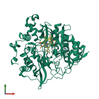 PDB entry 3vm0 coloured by chain, front view.