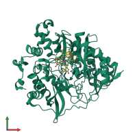 PDB entry 3vm1 coloured by chain, front view.