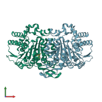 PDB entry 3vmk coloured by chain, front view.