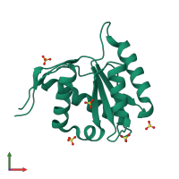 PDB entry 3vna coloured by chain, front view.