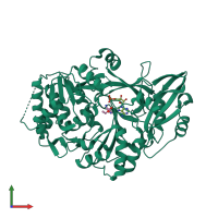 PDB entry 3vnr coloured by chain, front view.