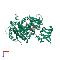 PDB entry 3vnr coloured by chain, top view.