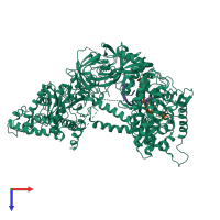 PDB entry 3vnu coloured by chain, top view.