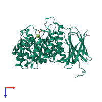 PDB entry 3vnz coloured by chain, top view.