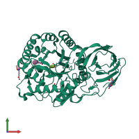 PDB entry 3vo0 coloured by chain, front view.