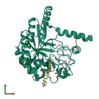 PDB entry 3voi coloured by chain, front view.