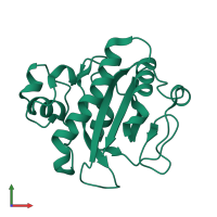 PDB entry 3vor coloured by chain, front view.