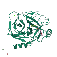 PDB entry 3vpk coloured by chain, front view.